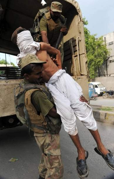 Pakistan Army committing Genocide - Baloch People are abducted, Blind folded and taken to unknown destination.