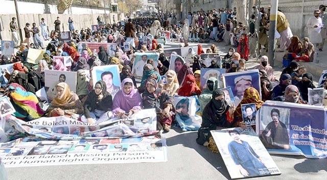 People Protesting against Pakistan Army Human Rights Abuses in Balochistan