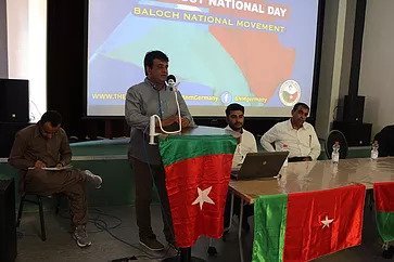 Dr Naseem Baloch speaking at the Balochitan Independence Day Conference