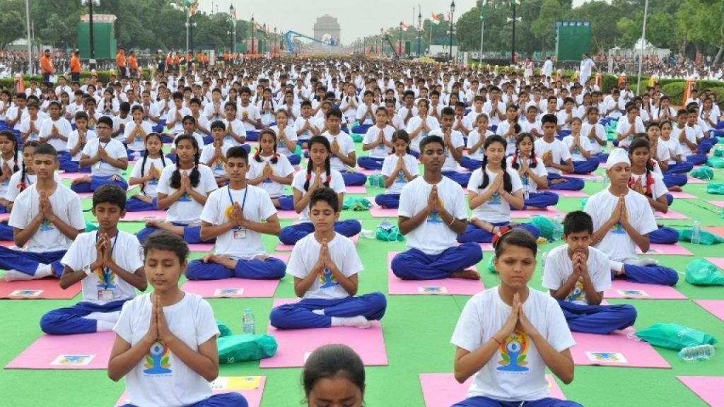  International Yoga Day:  New Delhi, India - People perform Yoga irrespective of Religion.