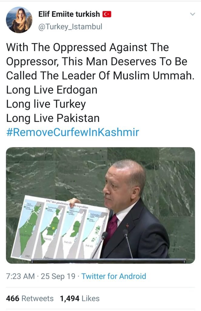 Turkey Twitter users portraying Turkey's President Erdogan as Leader of Muslim Ummah in a failed attempt