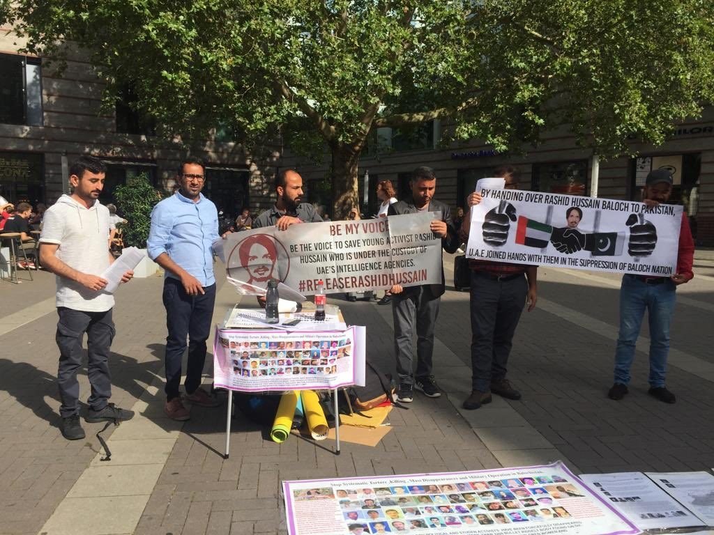 A Family Facing A State: BNM Germany Zone,(NRW) Unit  start the awareness campaign in Münster Germany on the occasion of #BalochistanDay, against of enforce disappearance in Balochistan & deportation of #RashidHussain  